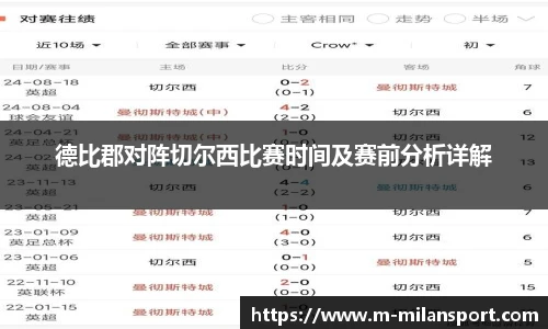 德比郡对阵切尔西比赛时间及赛前分析详解